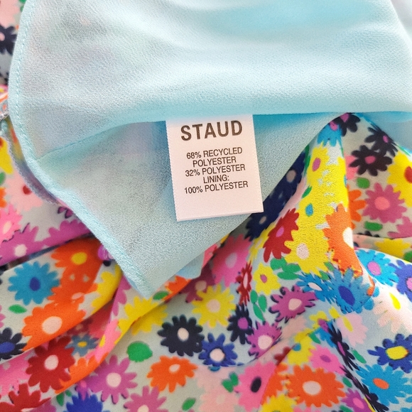 STAUD Bellamy Vibrant Ditzy Floral Lace Up Garden Party Maxi Slip Dress - Picture 8 of 15